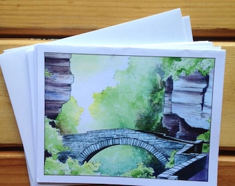 6 blank cards - Ithaca Gorges - Lucifer Crossing at Treman State Park