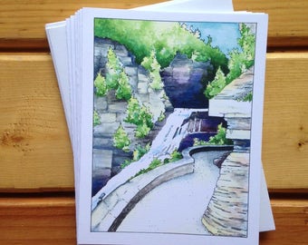 6 blank cards - Ithaca Gorges - Lucifer Falls at Treman State Park