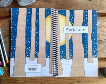 Weekly Planner - undated - 52 weeks, illustrated pages