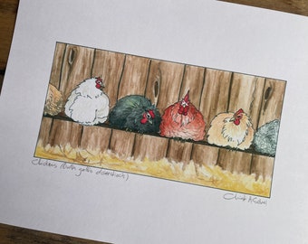 Chickens! digital print