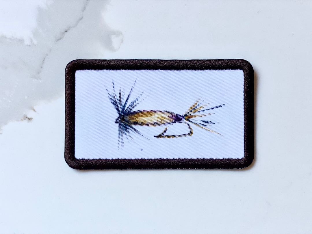 Handpainted Fly Fishing Patch Gold & Green Etsy