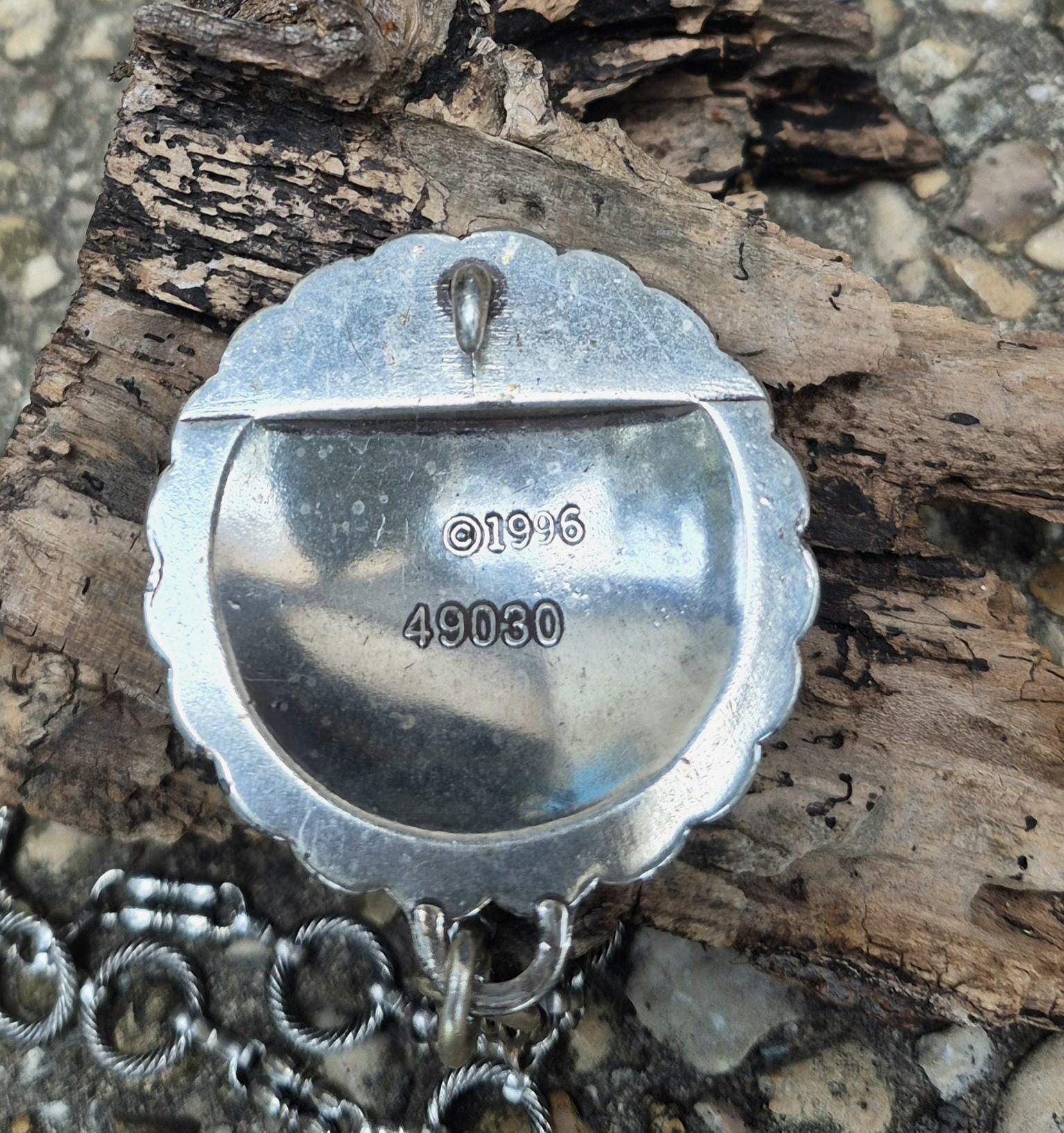 Concho Belt Link Pendant. Silver Pendant Necklace.silver