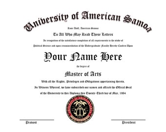 Better Call Saul Diploma for Customization--University of American Samoa #bettercallsaul #universityofamericansamoa