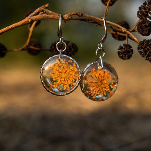 Handcrafted Floral Earrings - Nature-Inspired Jewelry Resin Dangles