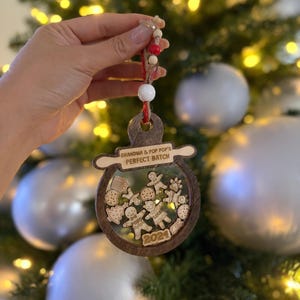 Personalized Gingerbread Family Ornament, Custom Family Christmas Ornament 2024, Shaker Cookie Gingerbread Family Ornament Gift