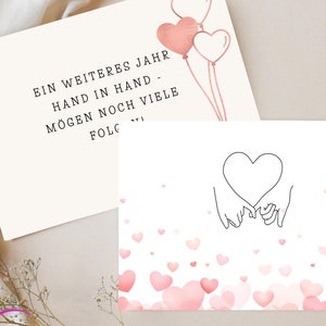 Elegant Anniversary Card: Romantic A6 Design (Digital Download)