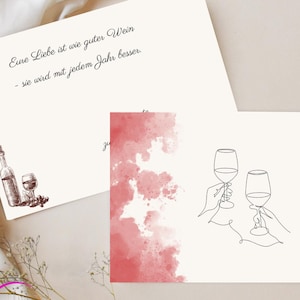 Elegant Anniversary Card: Romantic Wine Design (Digital Download)