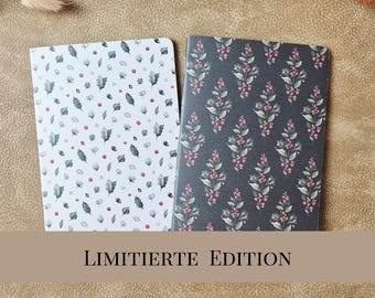 Notizbuch A6 gepunktet mit weihnachtlichen Naturmotiven