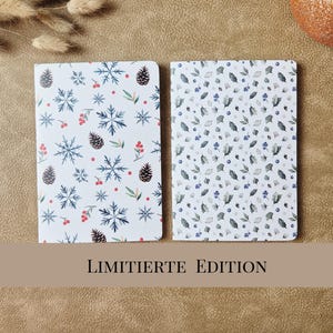 Notizbuch A6 gepunktet mit weihnachtlichen Naturmotiven