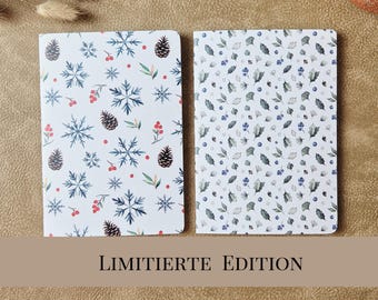 Notizbuch A6 gepunktet mit weihnachtlichen Naturmotiven