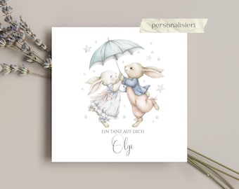 Personalisierte Geburtstagskarte mit Name inklusive Briefumschlag – 300g Kartenpapier