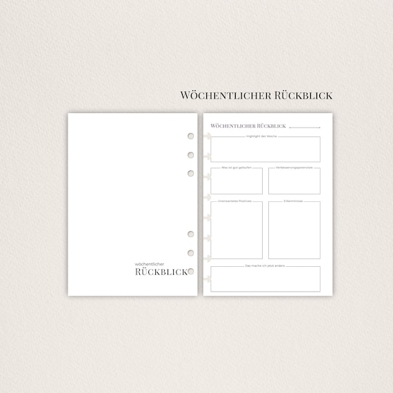 A5 Wöchentlicher Rückblick Refill