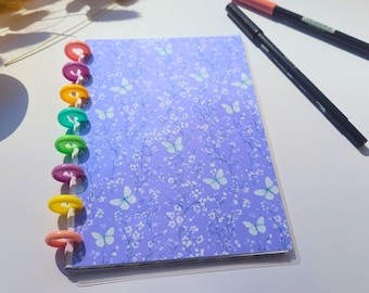 A5 Butterfly Disc Notebook: Rainbow Discs, Dotted Grid, 30 Sheets