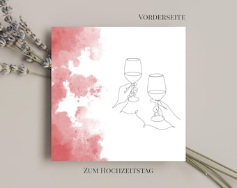Grußkarte zum Hochzeitstag Quadratisch mit Botschaft innen