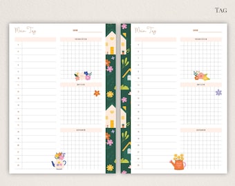A5 Daily Planner: Floral Undated Organizer, Filofax, Happy Planner Compatible
