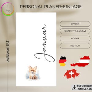 Minimalistische Planer Einlagen: Elegante Personal Size Divider (PDF Download)