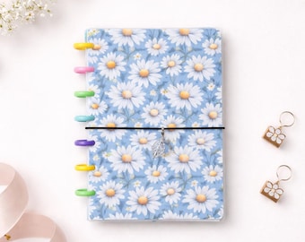 Daisy Disc Notebook A5: Rainbow Discs, Lined Paper, Planner Notes with Charms