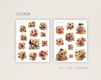 Florales Sticker-Hibiskus Aufkleber für Planer oder selbstgemachte Karten