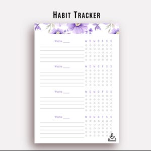 Habit Tracker | A5 | Personal | Personal Wide | Mini | PDF Datei