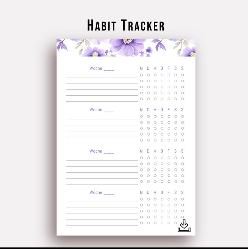 Habit Tracker | A5 | Personal | Personal Wide | Mini | PDF Datei image 1