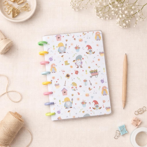 A5 Discbound Bullet Journal – 60 bunte Seiten (90g) – Wendecover – 24 Discs Ø 24 mm – Notizbuch zum Nachfüllen