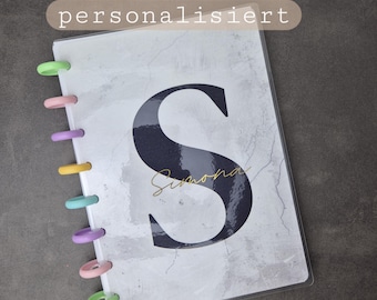 Personalisiertes A5 Discbound Notizbuch mit Namen & Initial