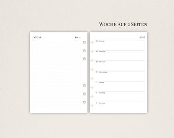 Refills A5 Eine Woche auf 2 Seiten mit Notizseiten