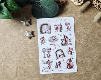 Weihnachtssticker mit märchenhaften Wintermotiven