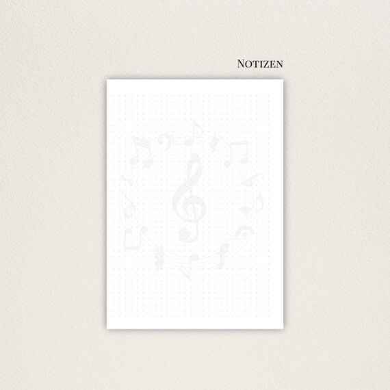 A5 Einlegeblätter mit Musiknoten Wasserzeichen