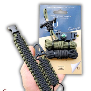 Kit de supervivencia artesanal de paracord: el regalo perfecto para los amantes del bricolaje. Incluye cuerda 550, iniciador de fuego y hebilla multiherramienta.