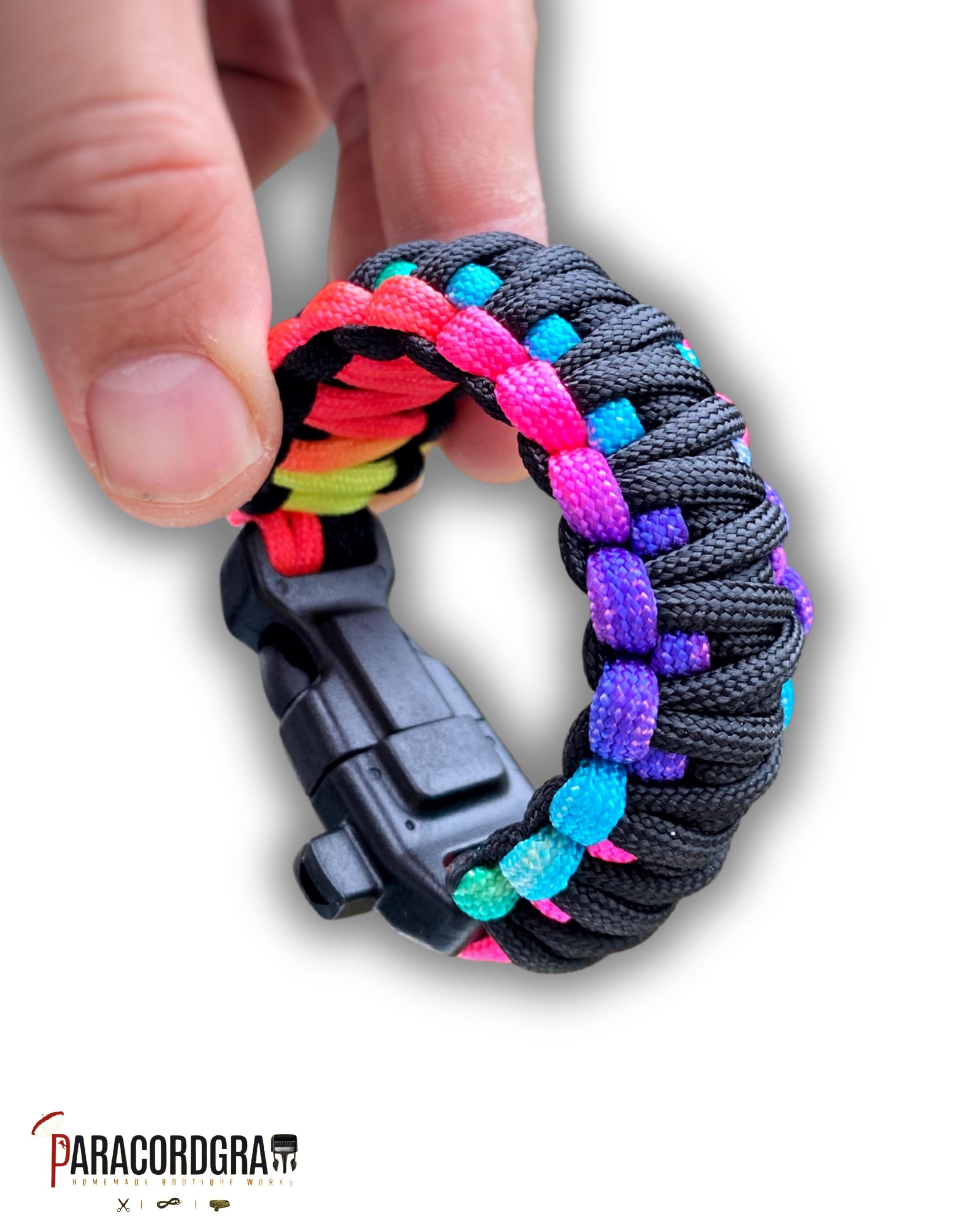 Handmade Paracord Survival Bracelet – Compass Buckle for Tactical & Outdoor Adventures