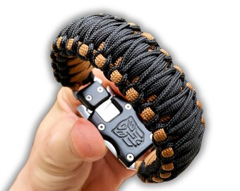 Handmade Paracord Survival Bracelet – Transformers Knife Buckle for Tactical Missions
