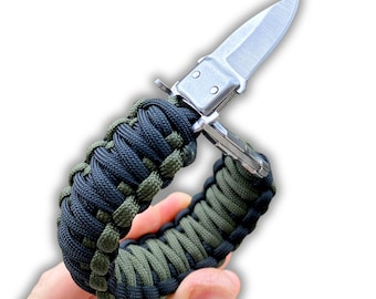 Handmade Paracord Survival Bracelet – Transformers Knife Buckle for Tactical Missions