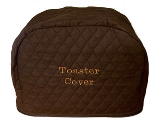 Brown Embroidered Zipper 2 Slice Toaster Cover Ready To Ship Next Business Day