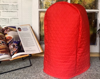 Red Quilted Blender Food Processor Cover Ready to Ship Next Business Day