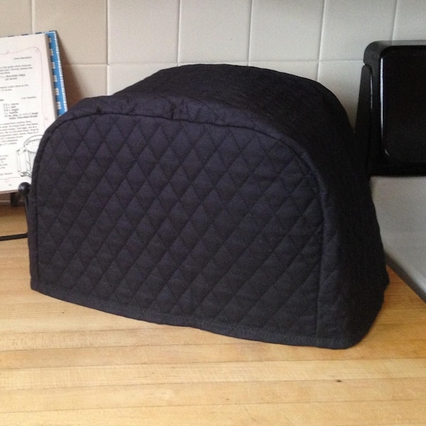 Black Quilted 4 Slice Toaster Cover Ready to Ship