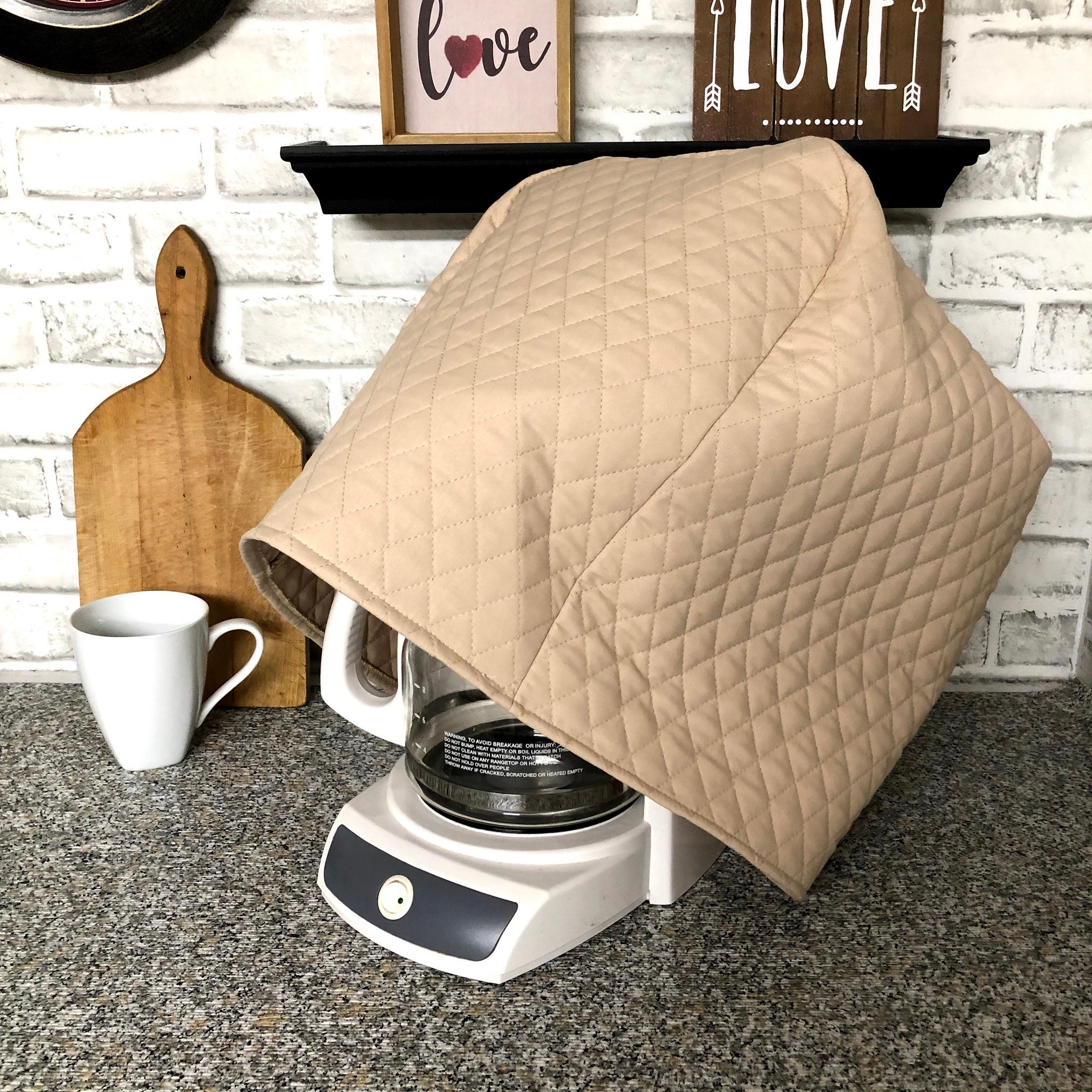 Coffee Maker Cover Cozy Khaki Kitchen Appliance Dust Covers Etsy