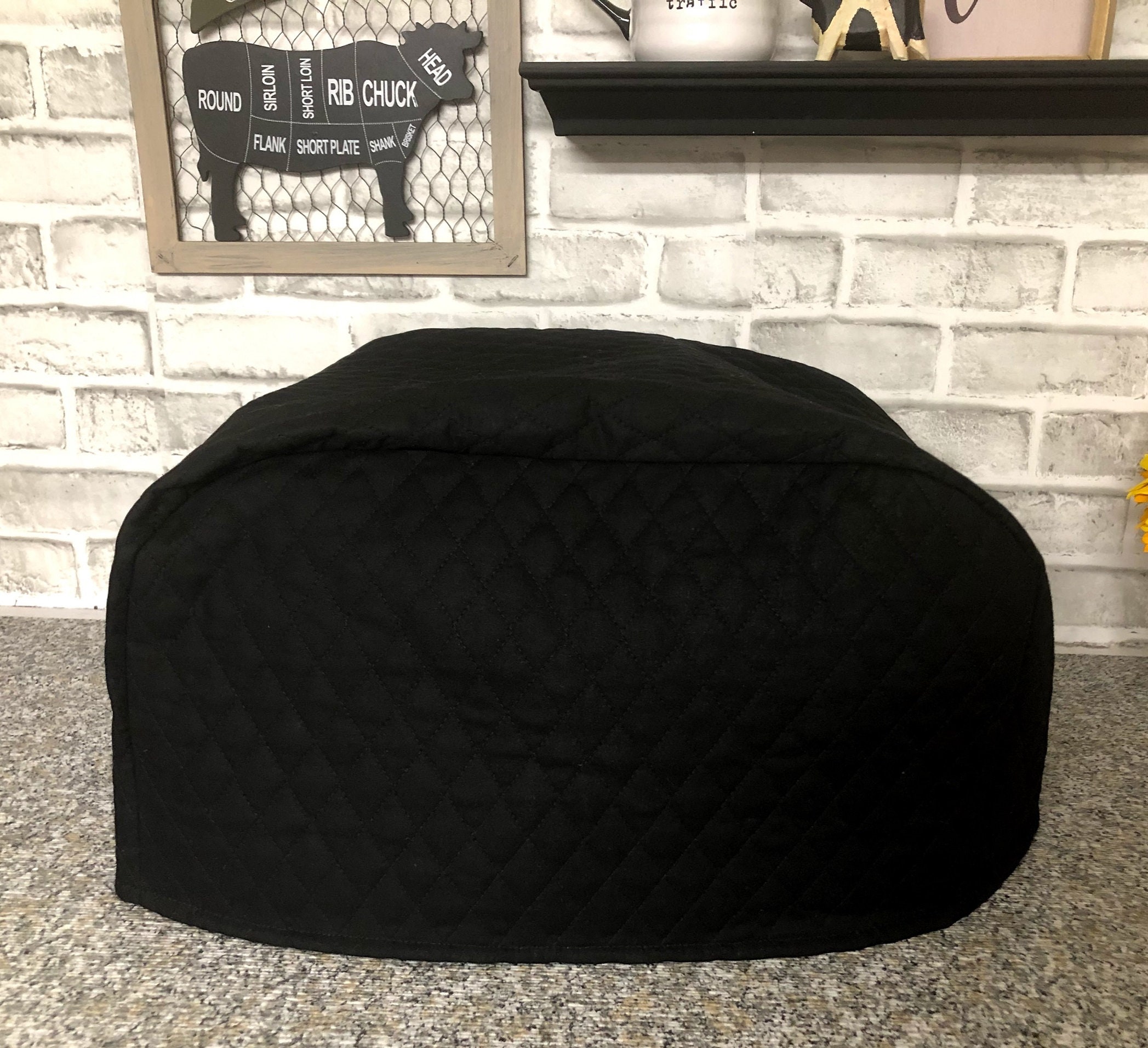 Toaster Oven Covers Black Quilted Fabric Made Upon Order Read Etsy