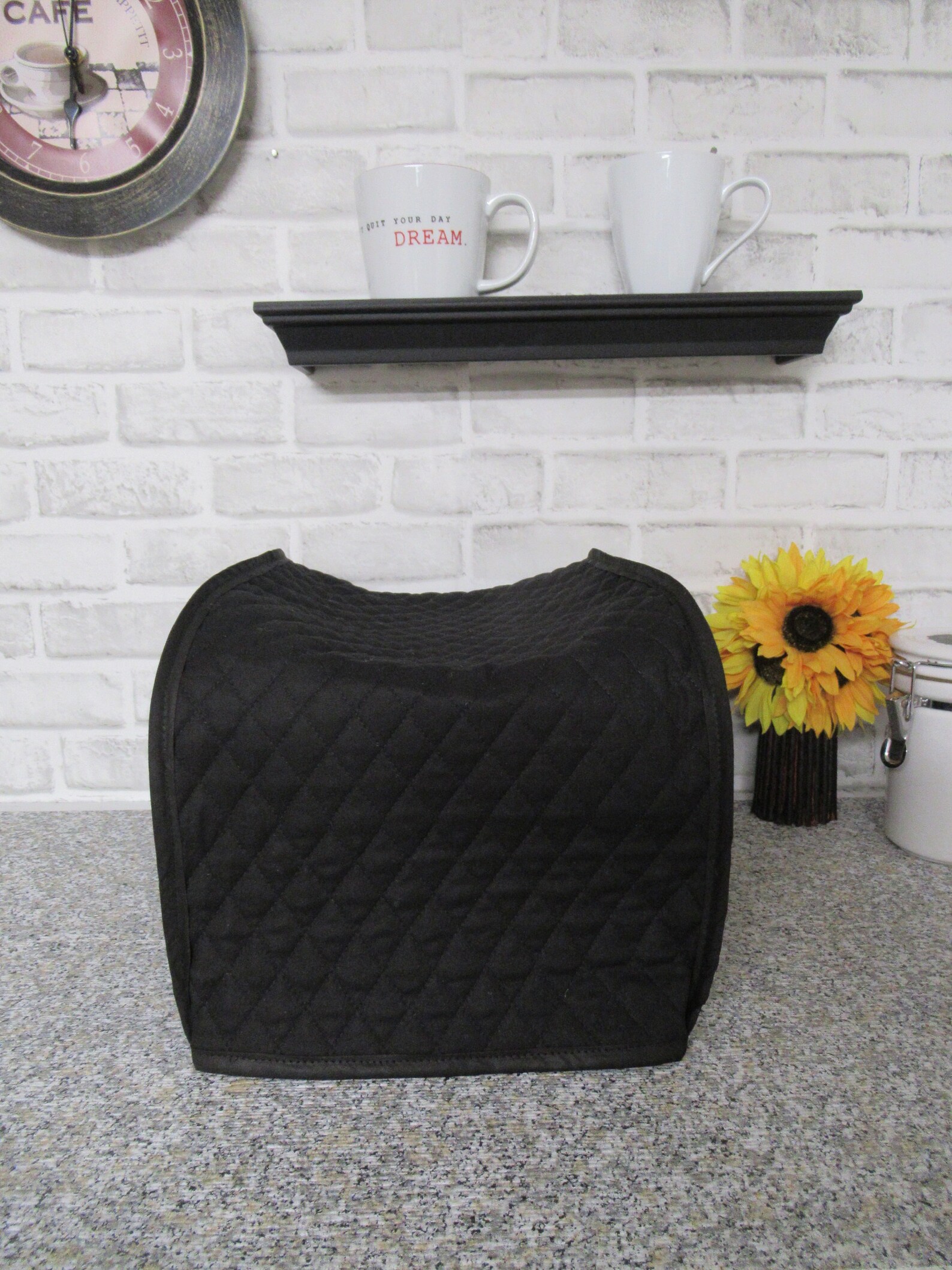 Black Quilted Toaster Oven Cover Convection Oven Covers Made Etsy