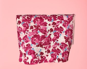 Hot Pink Floral Stand Mixer Cover Flowers Non Quilted Cotton Fabric