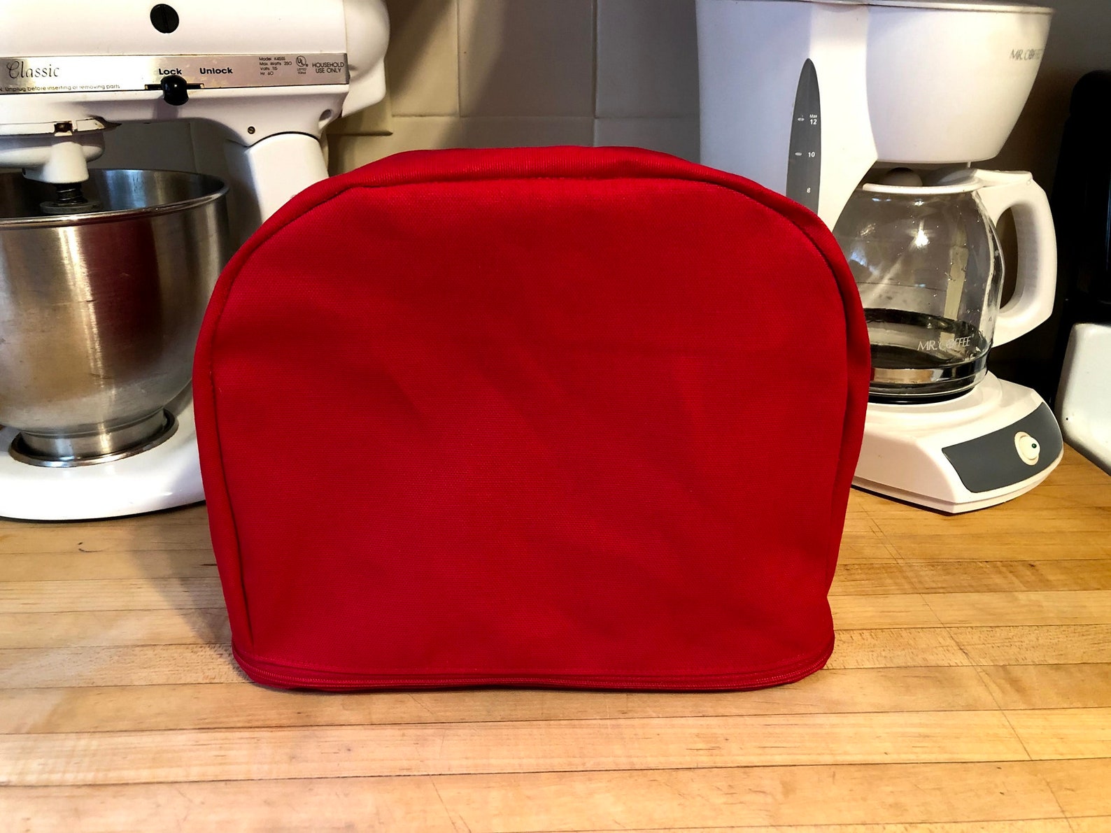 Zipper Toaster Cover 2 Slice Cotton Canvas Fabric Made Upon Etsy