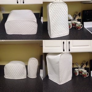 White Edge Trim Small Appliance Covers Quilted Fabric Made Upon Order Click Learn More Before Ordering