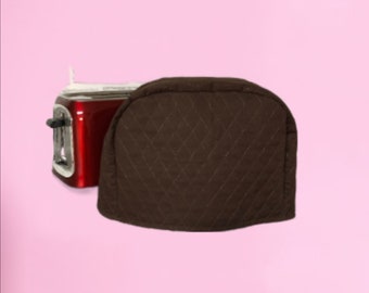 Brown 2 Slice Toaster Cover Quilted Fabric