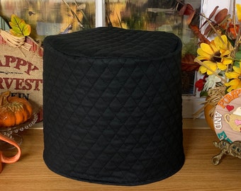 Black Utensil Crock or Instant Pot Cover Quilted Fabric