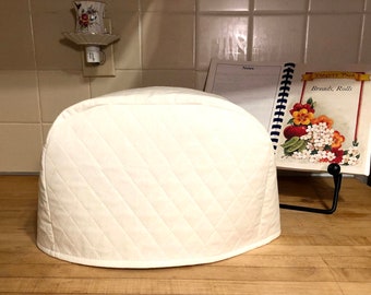 Cream 2 Slice Toaster Covers Quilted Fabric Appliance Dust Cover