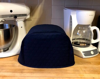 Navy Blue 2 Slice Toaster Cover Quilted Fabric Appliance Cover