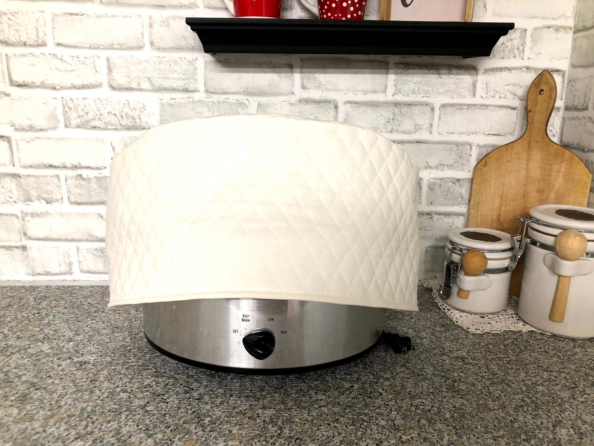 Oval Crock Pot Slow Cooker Covers Cream Appliance Dust Cover Etsy