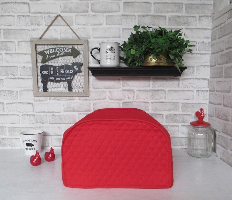 Red Toaster Oven Covers Quilted Fabric Small Appliance Covers Etsy