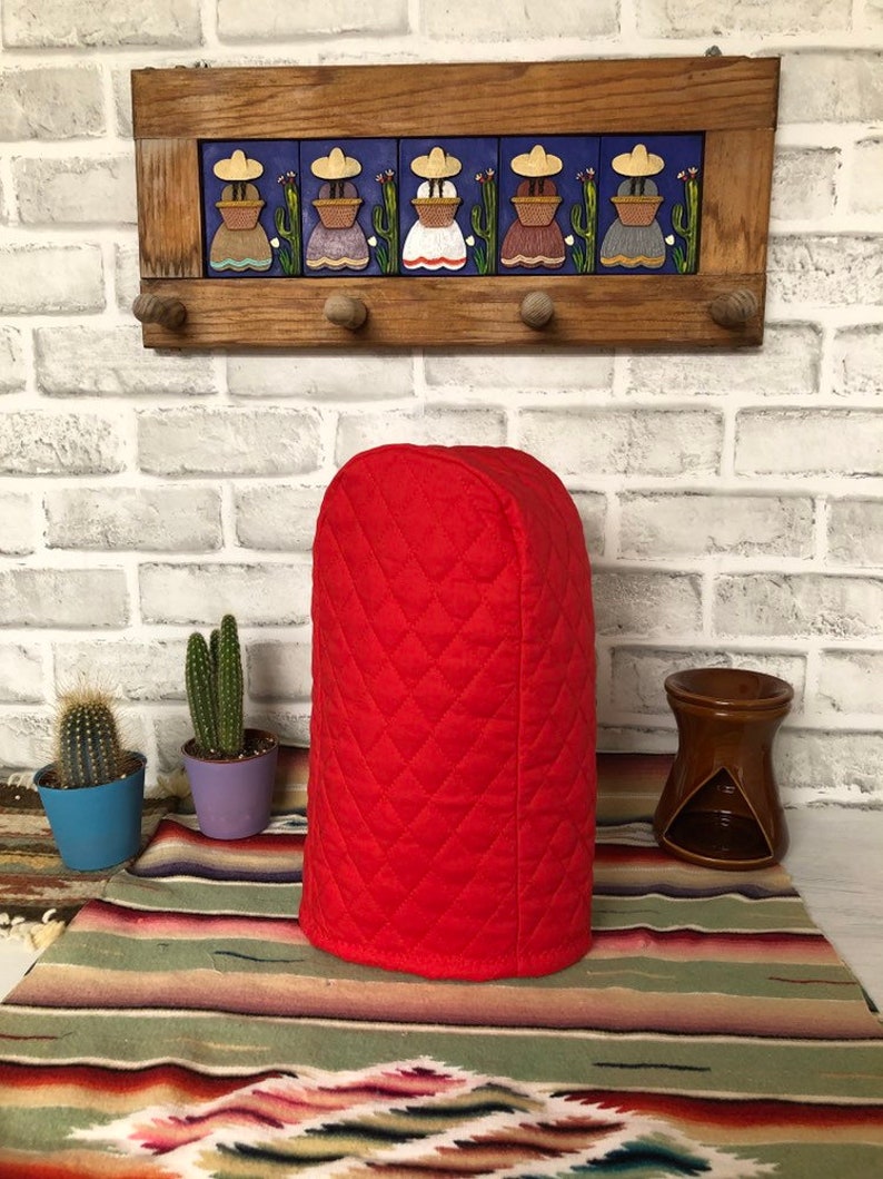 Red Can Opener or Coffee Grinder Covers Quilted Fabric Dust Etsy