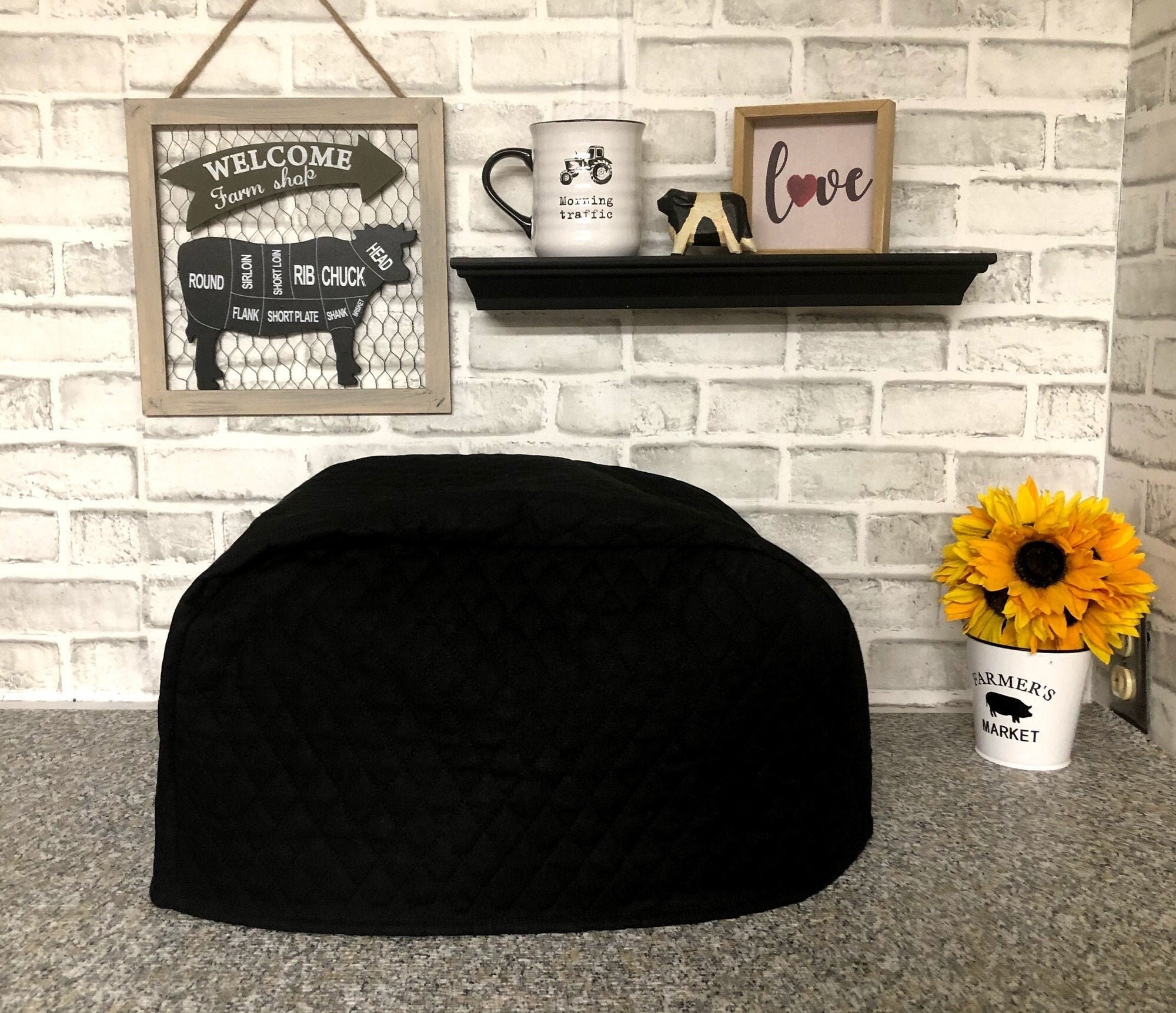 Toaster Oven Covers Black Quilted Fabric Made Upon Order Read Etsy
